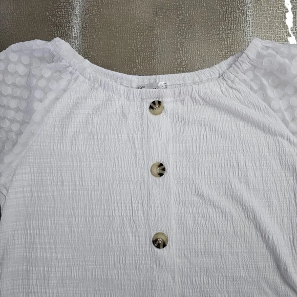 89th + Madison Cottagecore Peplum Woman's Blouse | Sheer Sleeves Feminine Boho - Picture 3 of 10